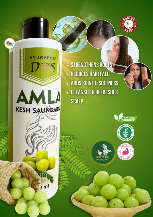 Benefits of Amla Kesh Saundarya – softens dry hair, adds shine and nourishes with Ayurvedic herbs