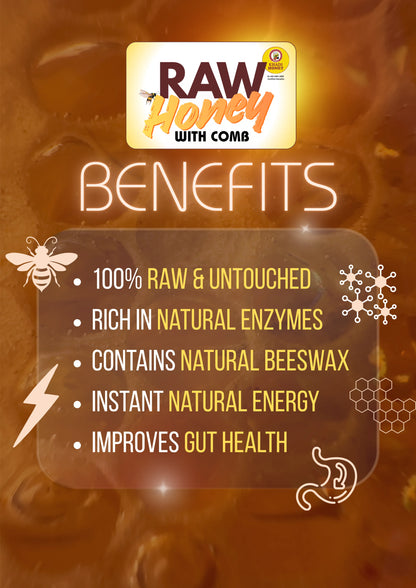 Benefits of raw honey with comb highlighting purity digestion and natural enzymes